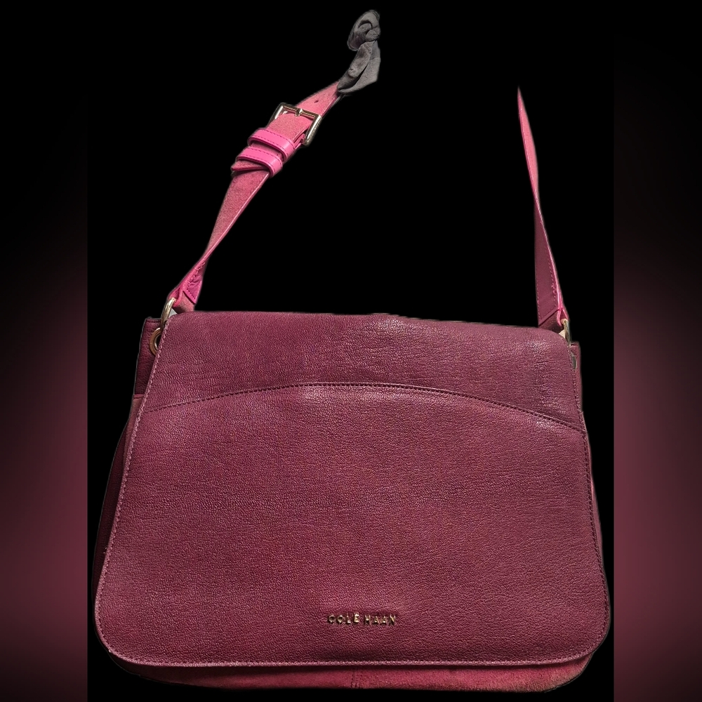 Cole Haan Plum Leather Shoulder Bag
